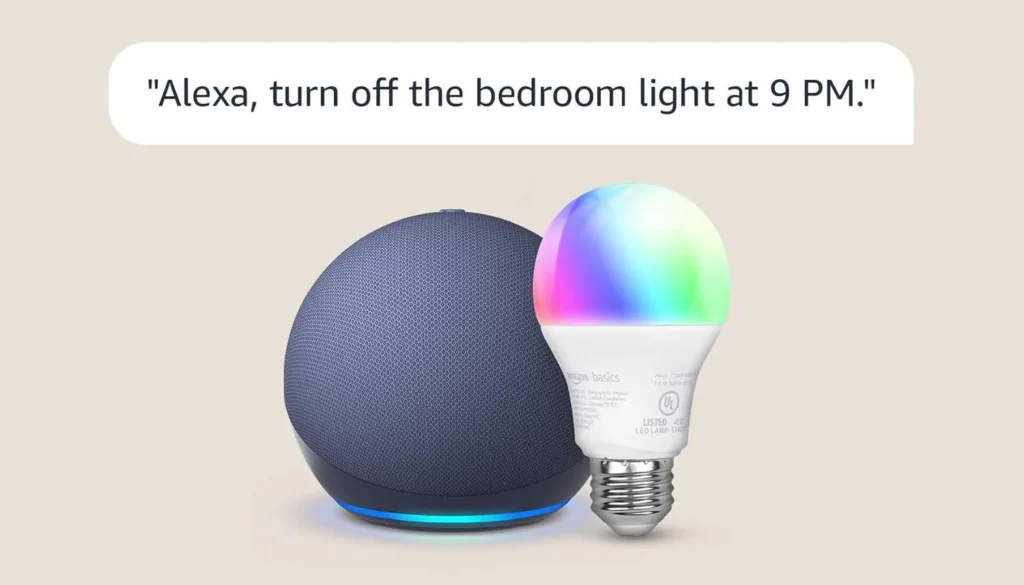 echo-dot-with-smart-lighting-bulb